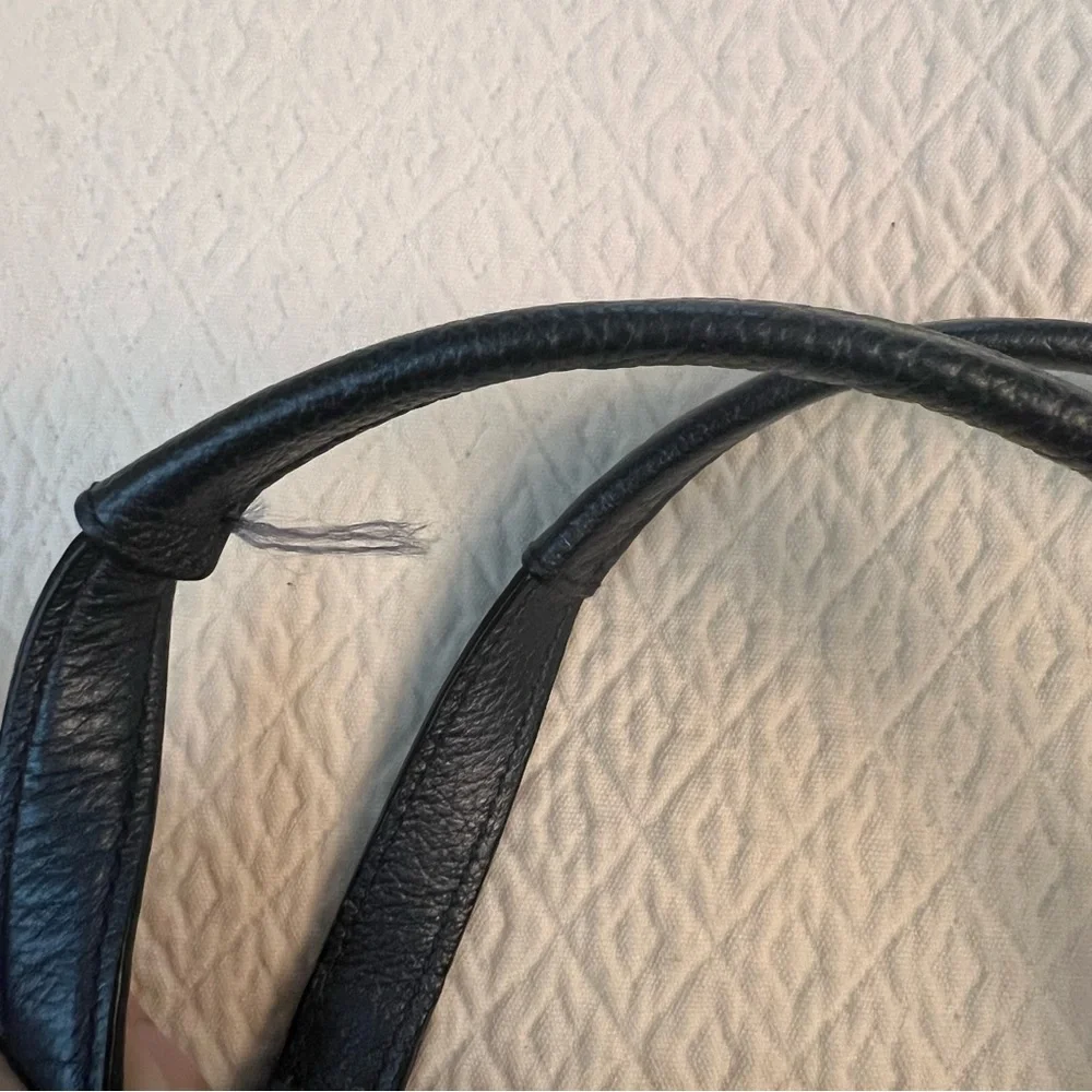 COACH Mickie Satchel Pearlised Blue Leather